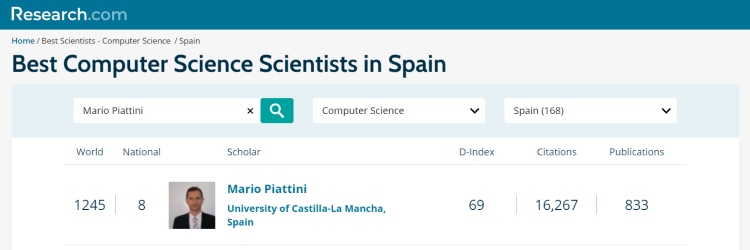 Mario Piattini, aQuantum CRO, among the Best Computer Science Scientists in Spain